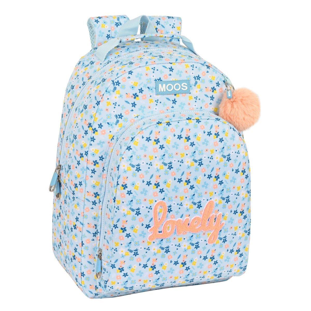 Mochila Escolar Moos Lovely Azul 32 x 42 x 15 cm