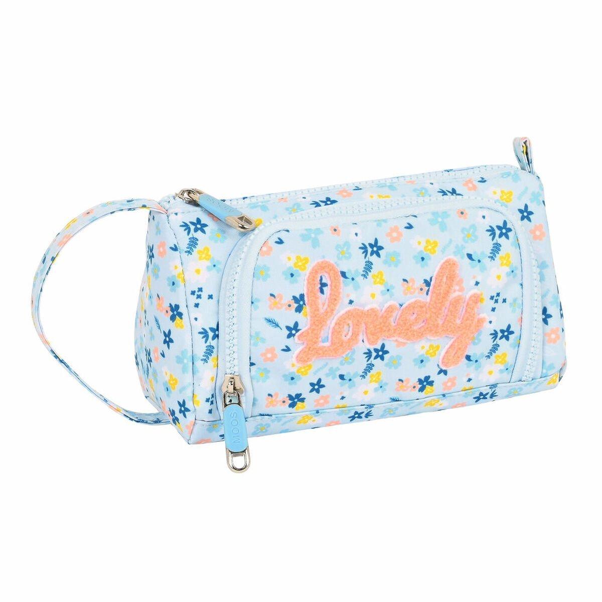 Estuche Escolar Moos Lovely Azul 20 x 11 x 8.5 cm