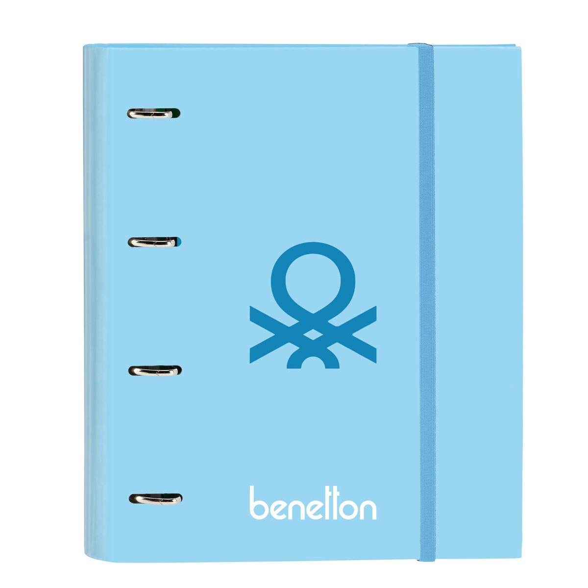 Carpeta de anillas Benetton Sequins Azul claro 27 x 32 x 3,5 cm