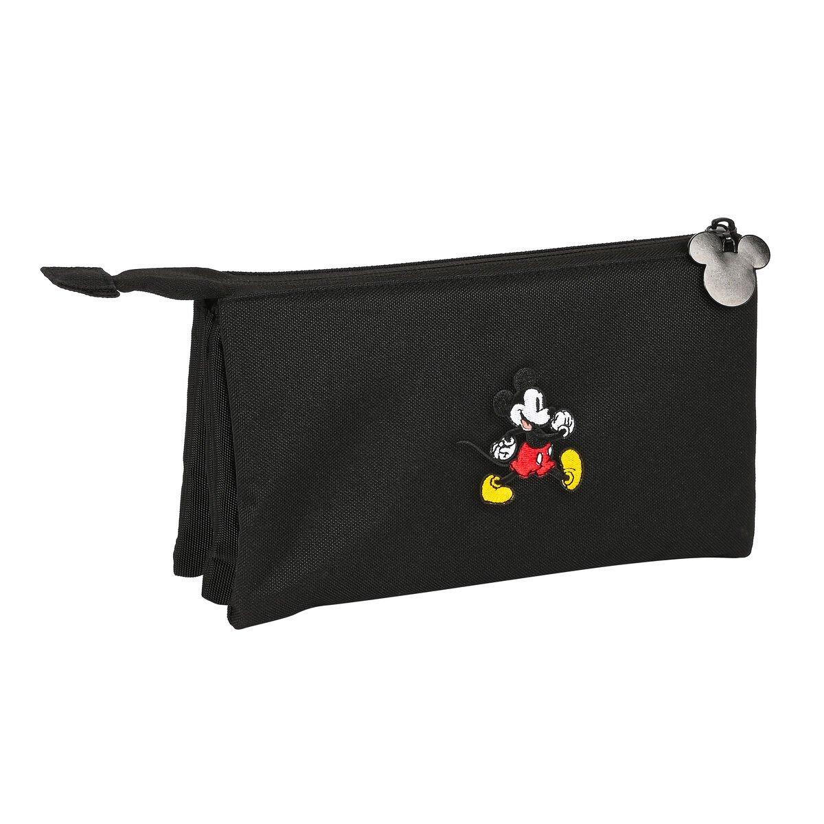 Portatodo Triple Mickey Mouse Clubhouse Premium Negro 22 x 12 x 3 cm