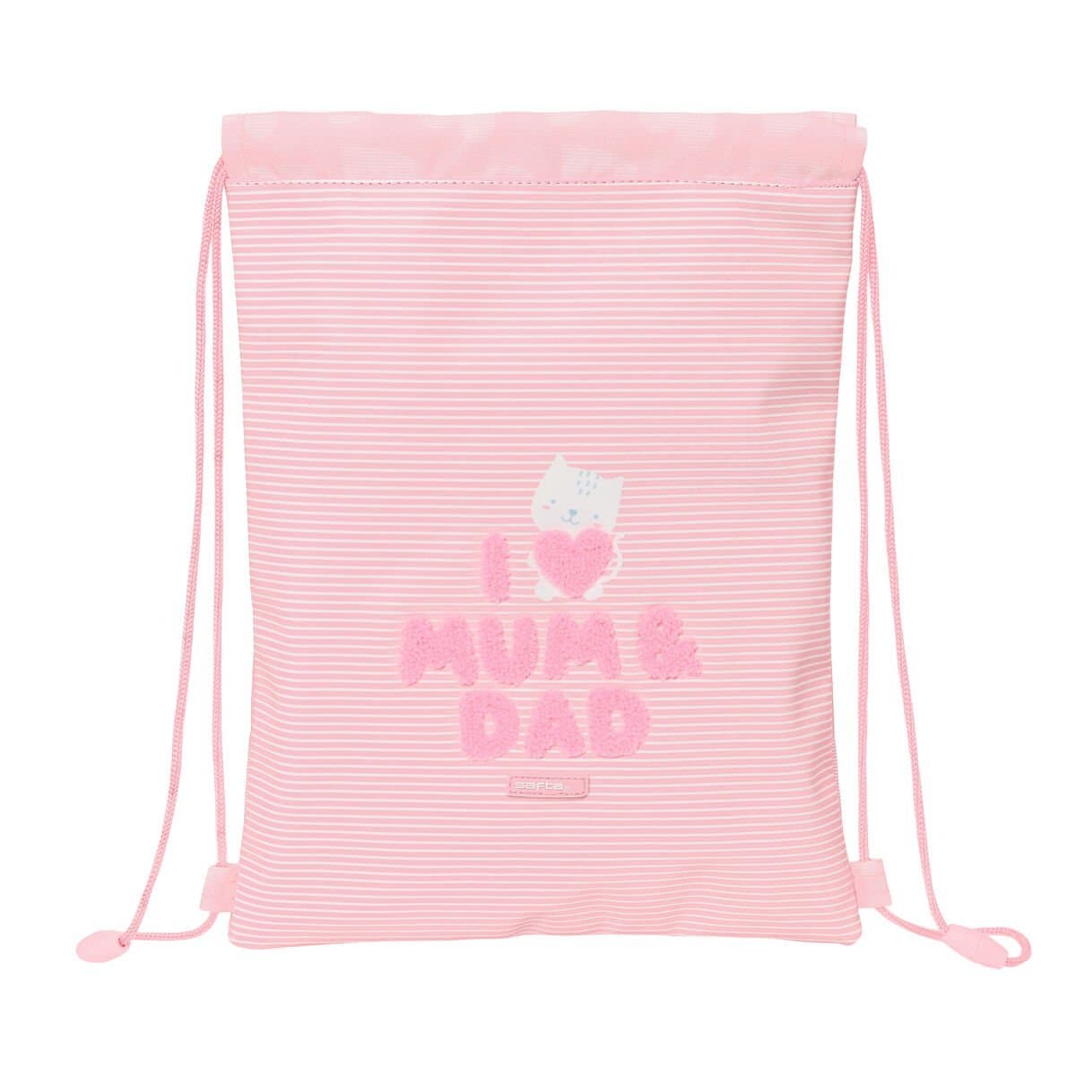 Bolsa Mochila con Cuerdas Safta Love Rosa (26 x 34 x 1 cm)