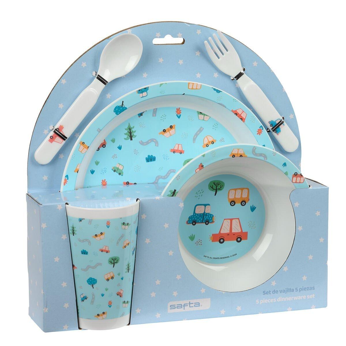 Set de vajilla infantil Safta Coches Poliéster PVC