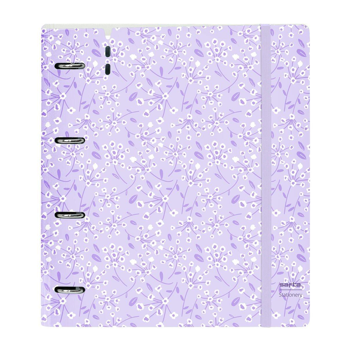 Carpeta de anillas Safta Light purple flowers Morado 27 X 32 X 4 cm