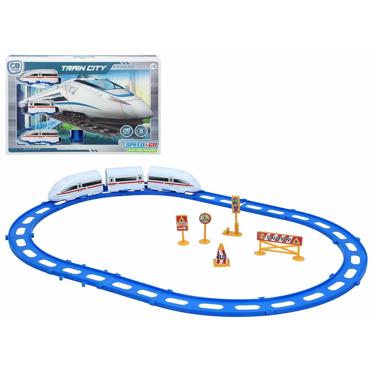 Tren con Circuito Speed & Go 20 Piezas 56 cm