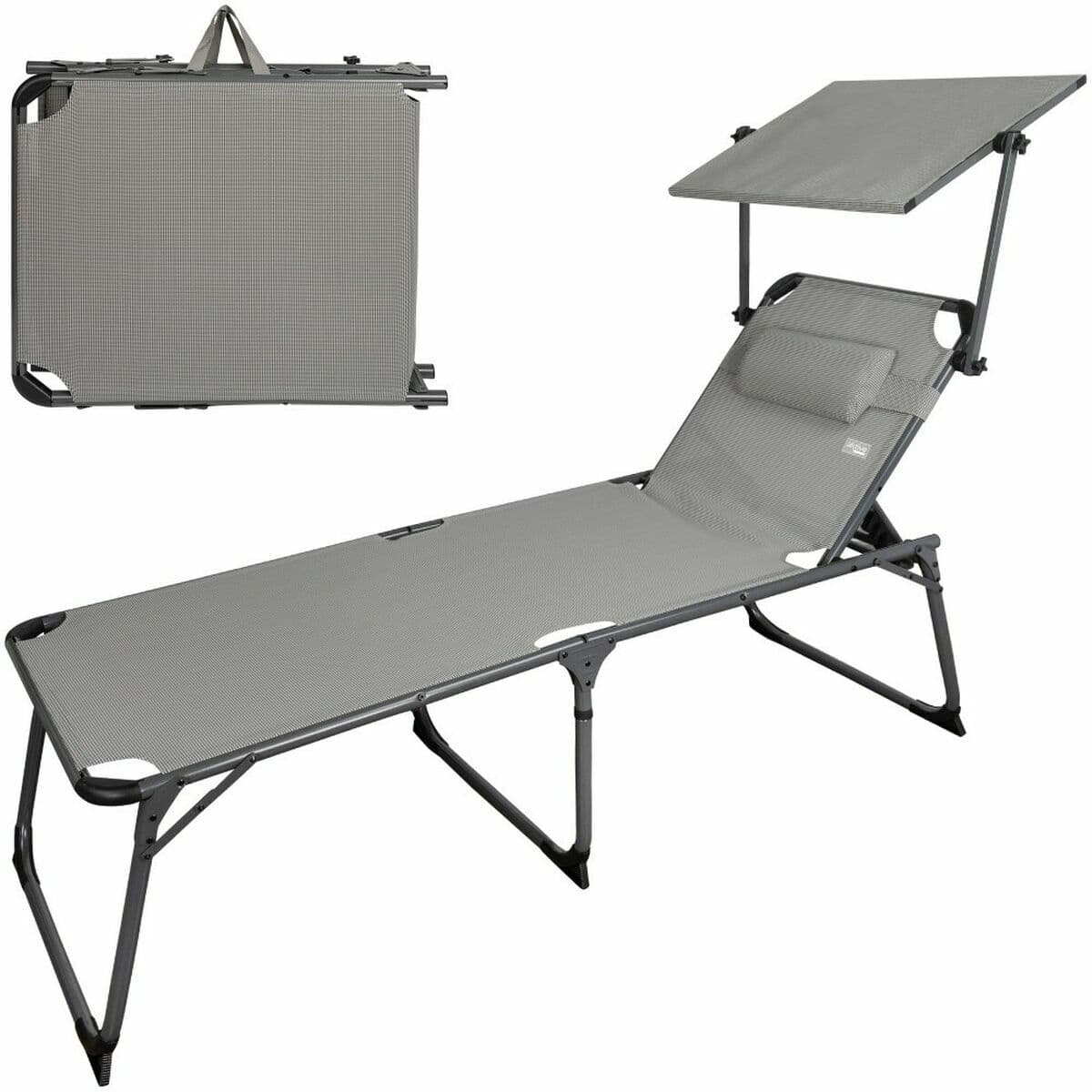 Hamaca Aktive Gris Aluminio textileno Textilene 193 x 67 x 48 cm