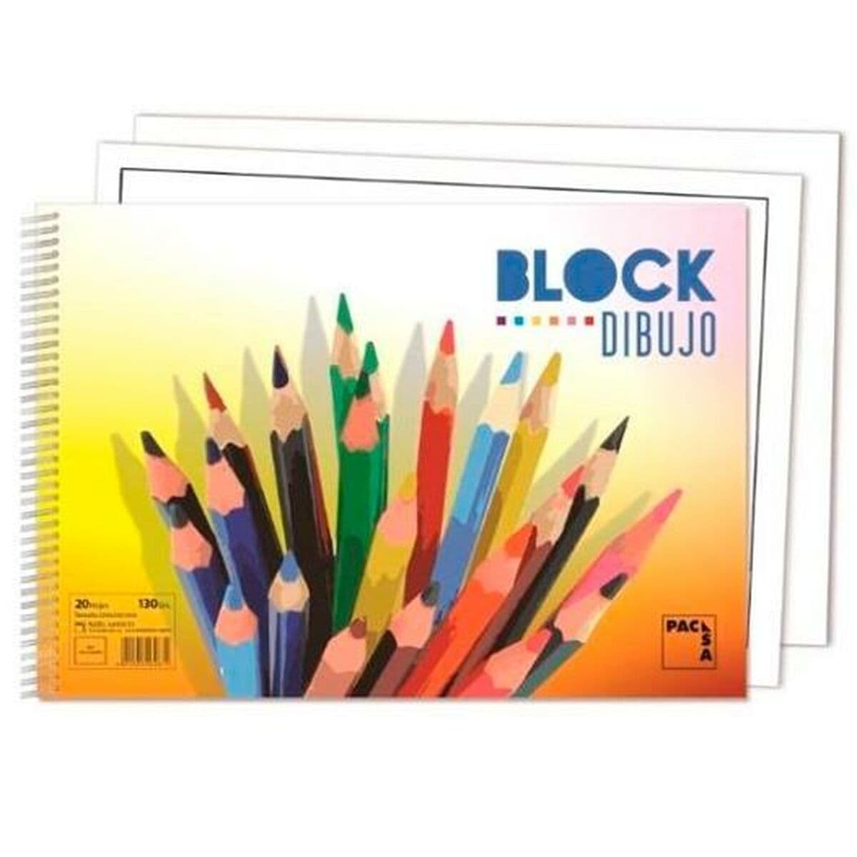 Bloc de dibujo Pacsa 20 Hojas 33 x 23 cm Con recuadro