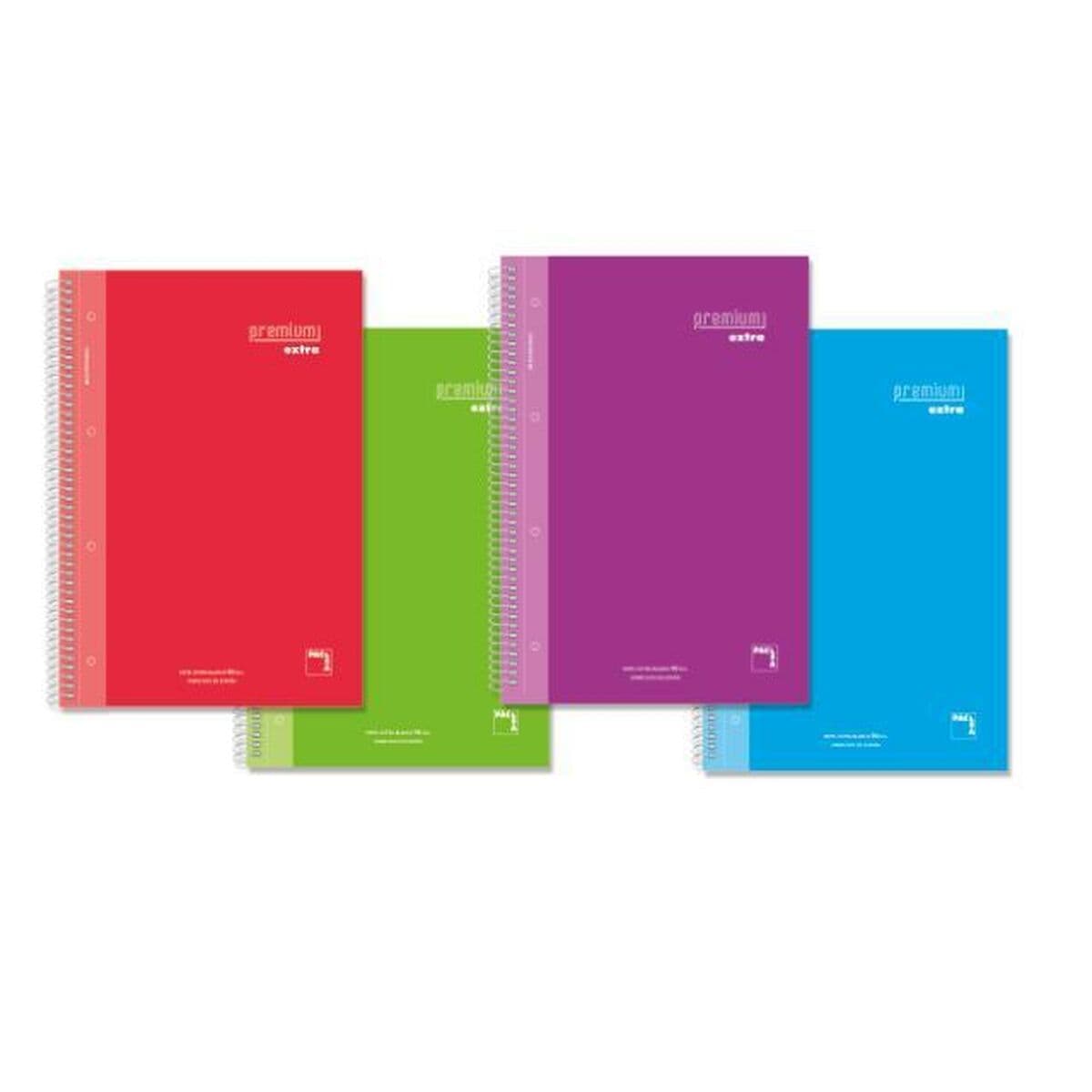 Libreta Pacsa Microperforado 5 mm Tapa dura Multicolor A4 120 Hojas (4 Piezas)
