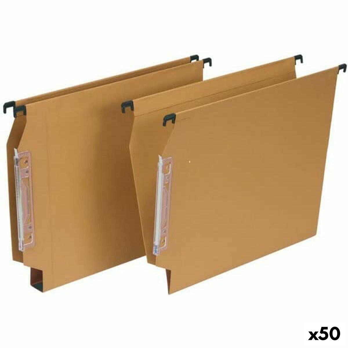 Carpeta Colgante Grafoplas Marrón Folio Visor Transparente