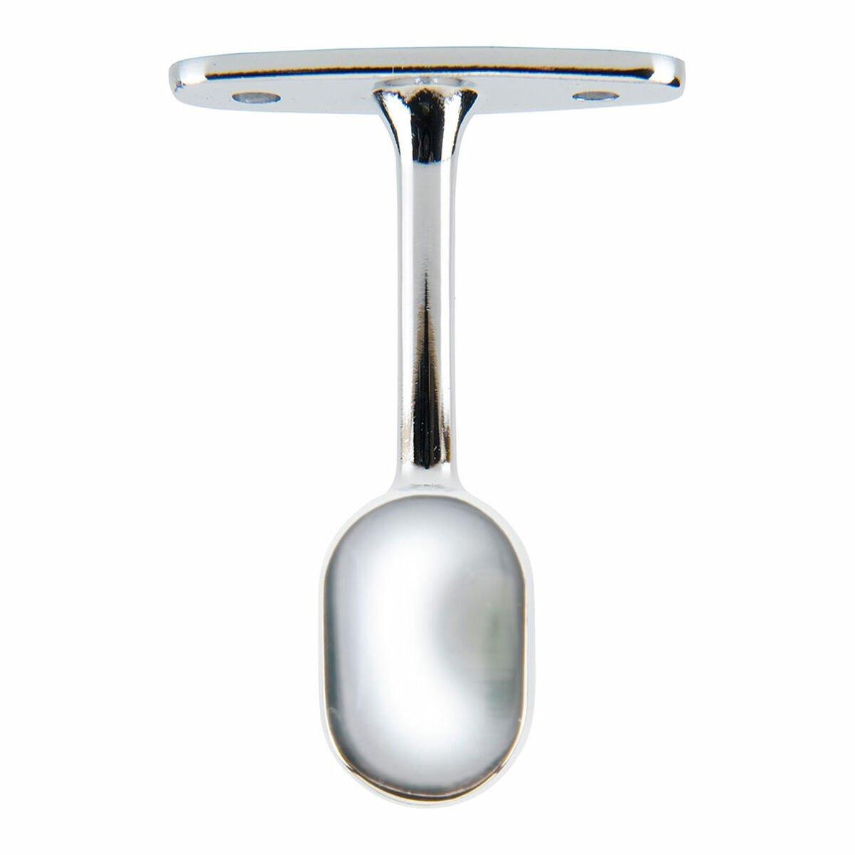Soporte para barra de armario Stor Planet Ovalado Cromado 2,5 x 1,5 cm Plateado (2 Unidades)