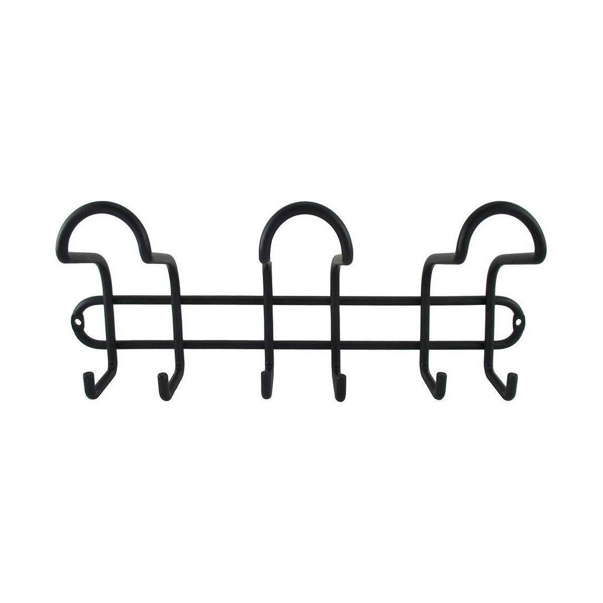 Perchero de Pared Inofix Negro Acero 13 x 31 x 8,4 cm