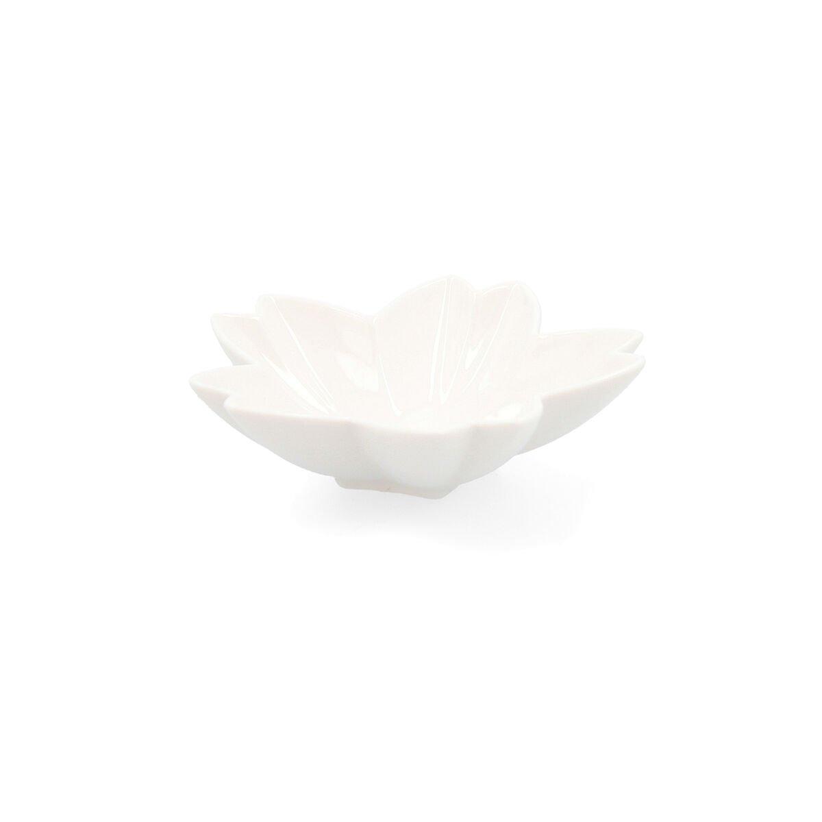 Bandeja de Aperitivos Quid Select Blanco Cerámica Flor (6 Unidades) (Pack 6x)