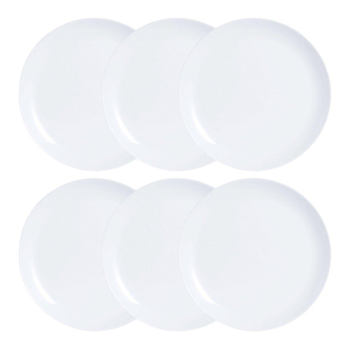Set de Platos Luminarc Diwali 6 pcs Blanco Vidrio