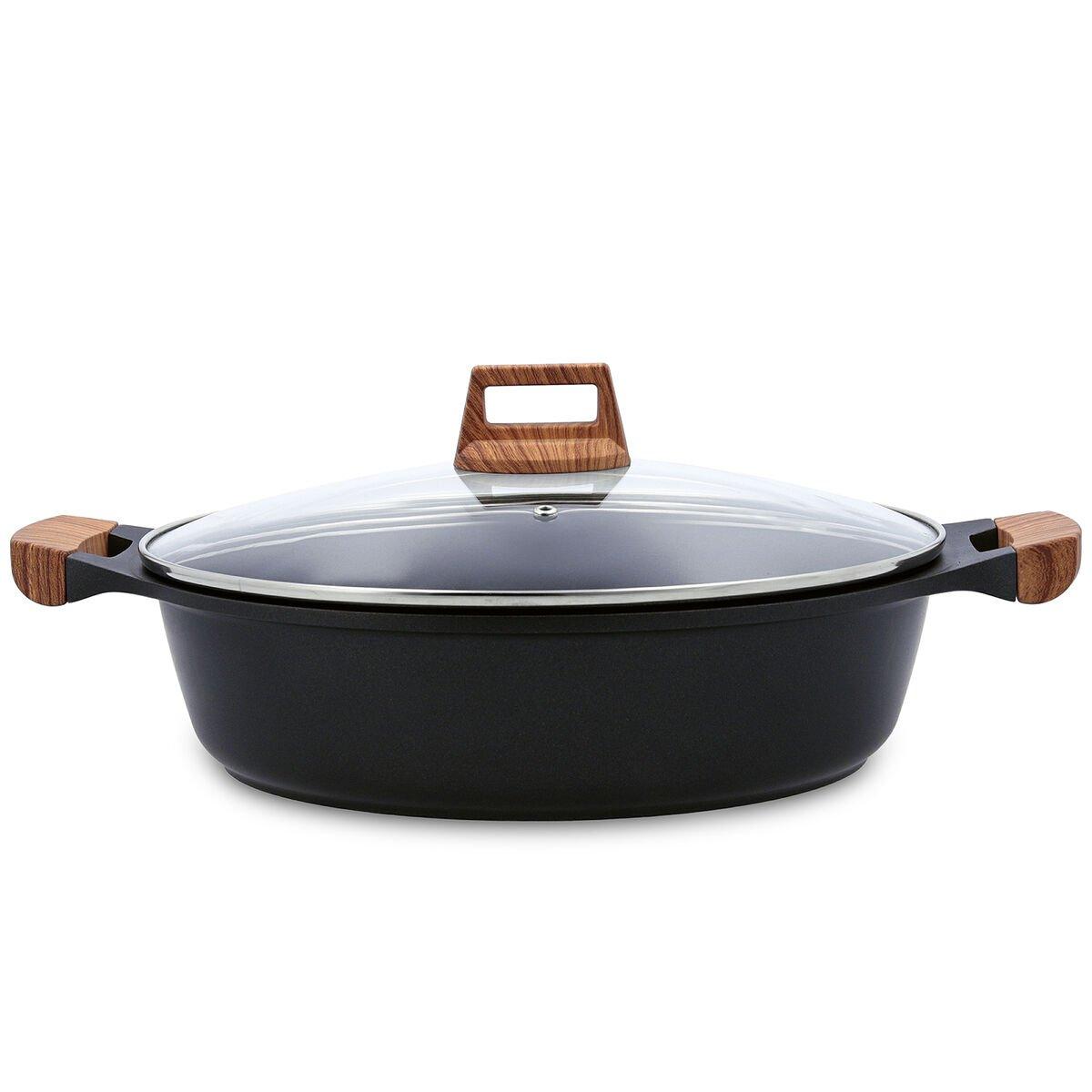 Cacerola Con Tapa Quid Karbon Negro 32 cm Aluminio fundido