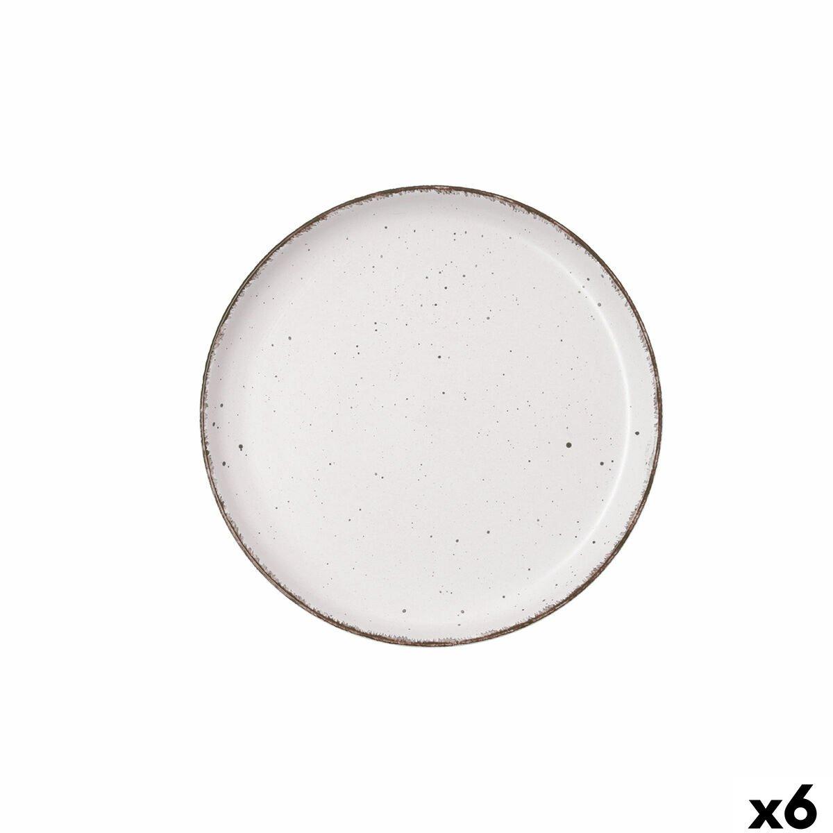 Plato de Postre Quid Duna Beige Cerámica 20 x 2,5 cm (6 Unidades)