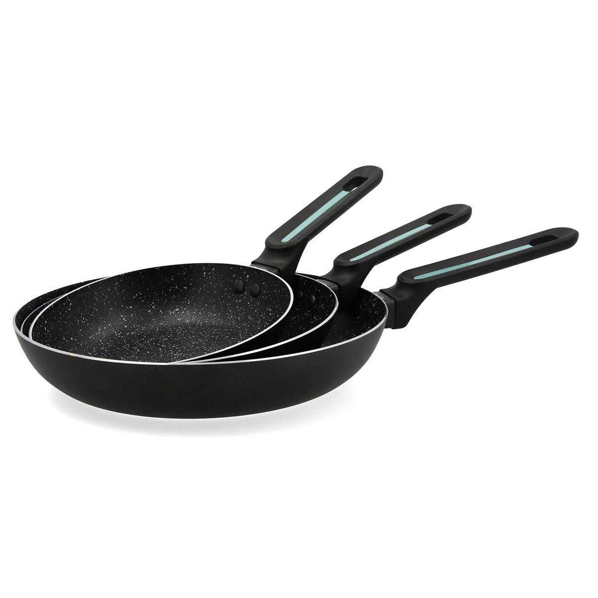 Set de Sartenes Quid Oasis Negro Metal 3 Piezas