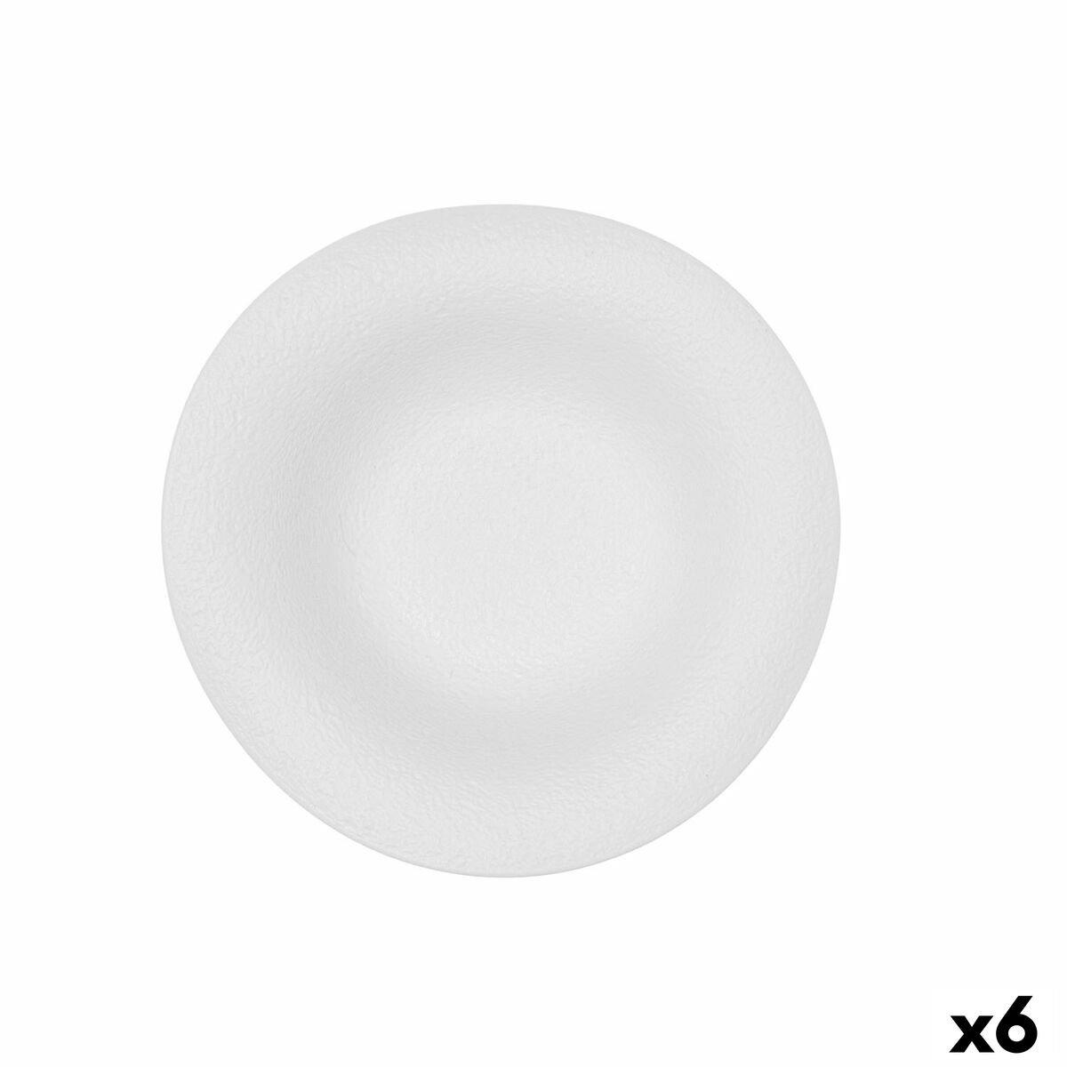 Plato para Pasta Bidasoa Fosil Blanco Cerámica 21,9 x 21,3 x 6,8 cm (6 Unidades)