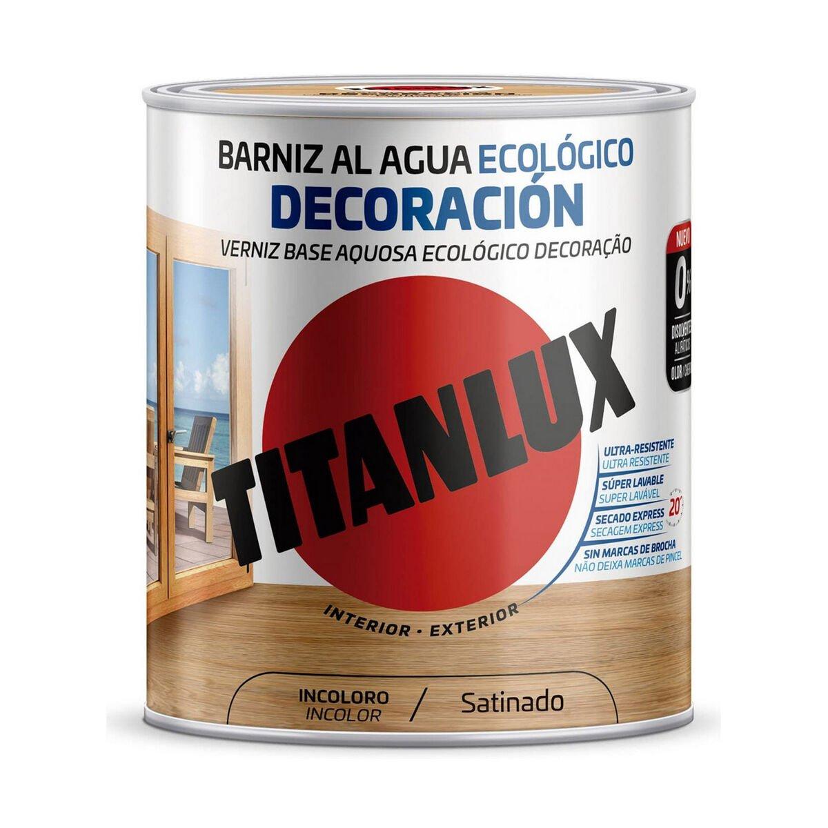 Barniz al agua Titanlux m21100014 Ecológico 250 ml Incoloro Satinado