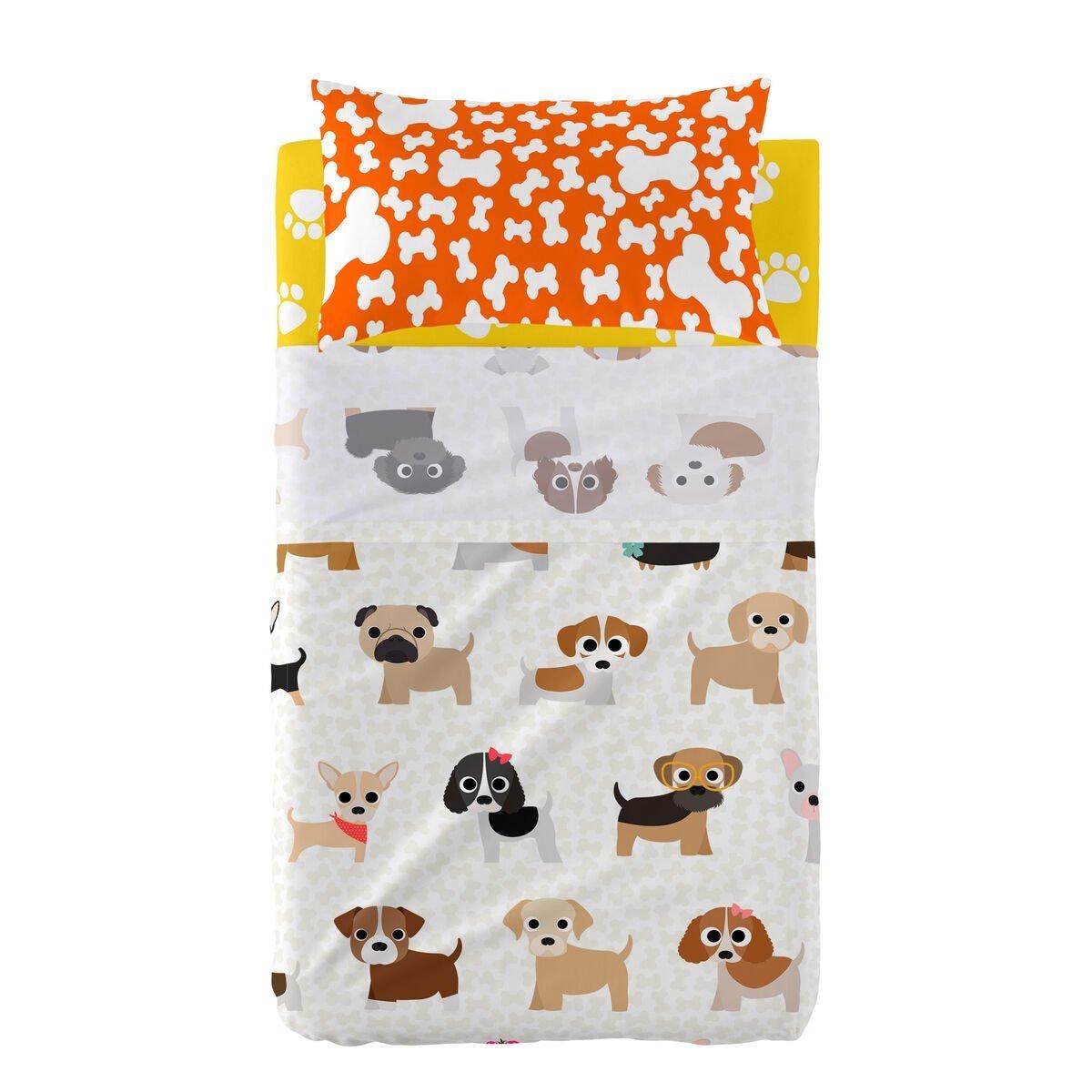 Juego de Sábanas para Cuna HappyFriday Mr Fox Dogs Multicolor
