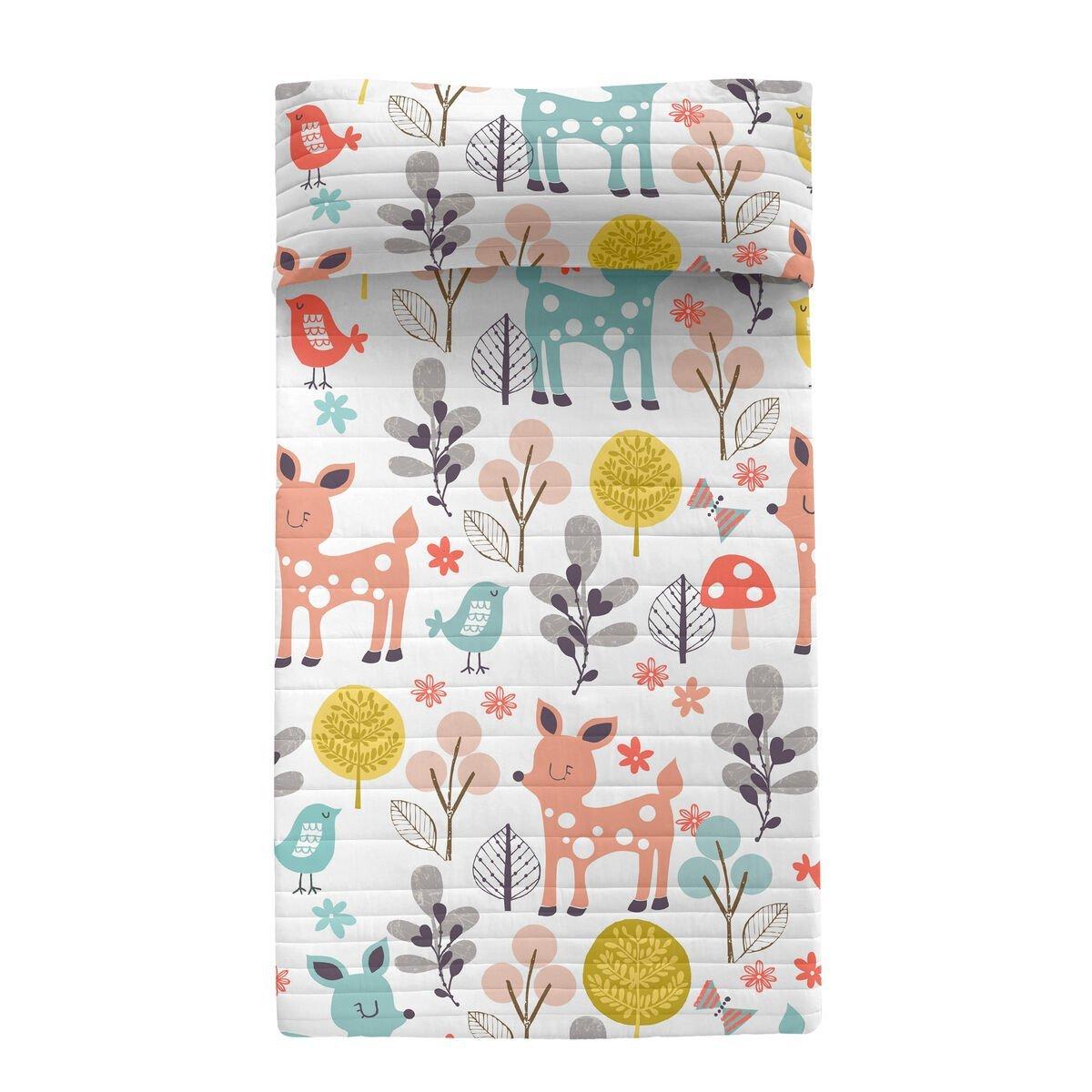 Colcha HappyFriday Moshi Moshi Multicolor 200 x 260 cm Ciervo Bosque