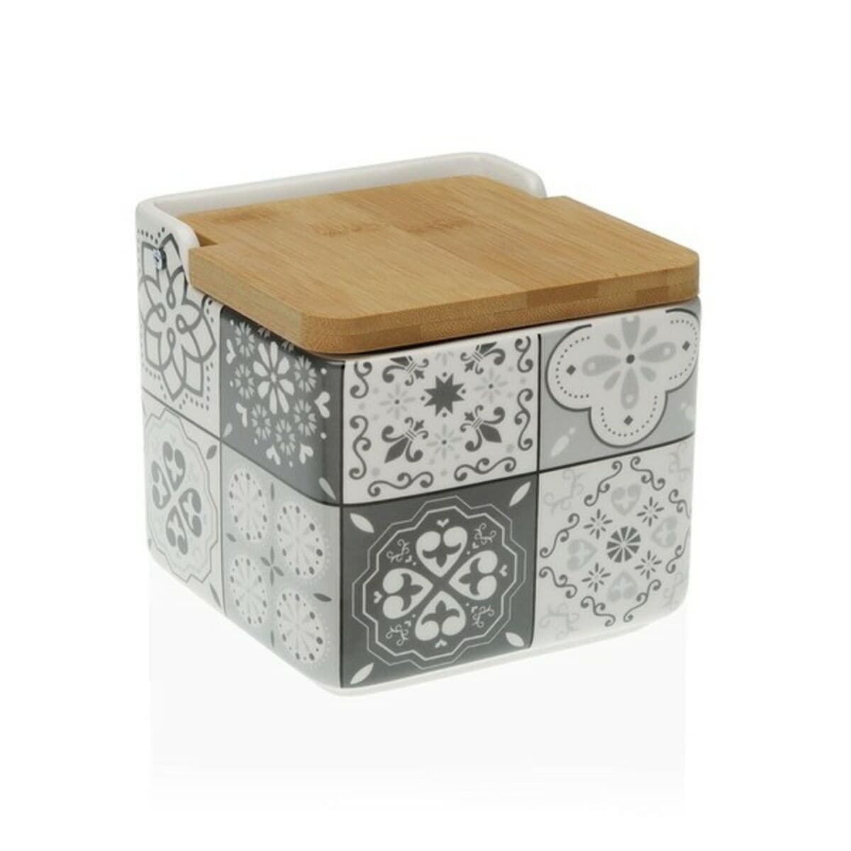 Salero con Tapa Mosai Cerámica (8,1 x 12,2 x 12,3 cm) (12,2 x 11,5 x 12,2 cm)