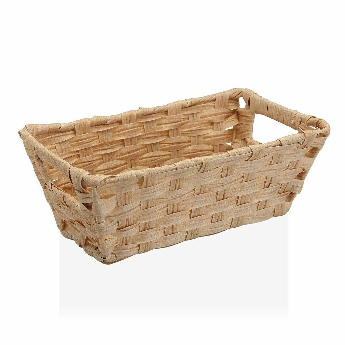 Cesta Multiusos Versa 17 x 11,5 x 29 cm Con asas Beige