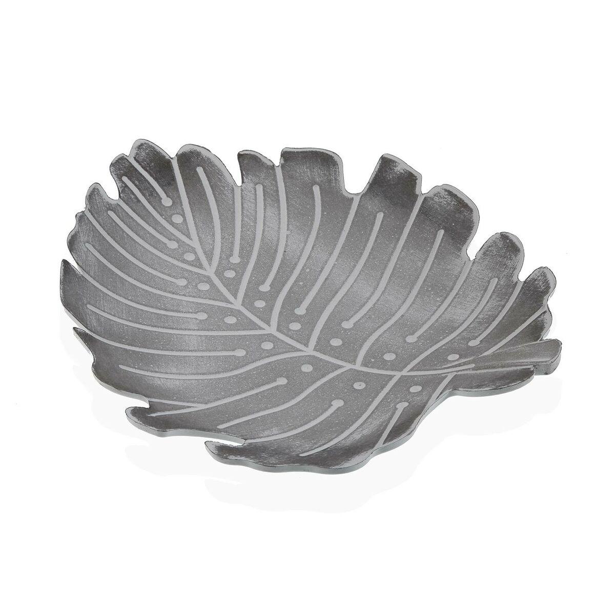 Centro de Mesa Versa Gris Madera MDF 28 x 3,5 x 33 cm Hoja