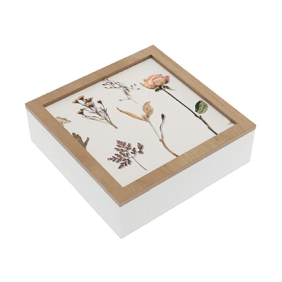 Caja Decorativa Versa Madera MDF Flores