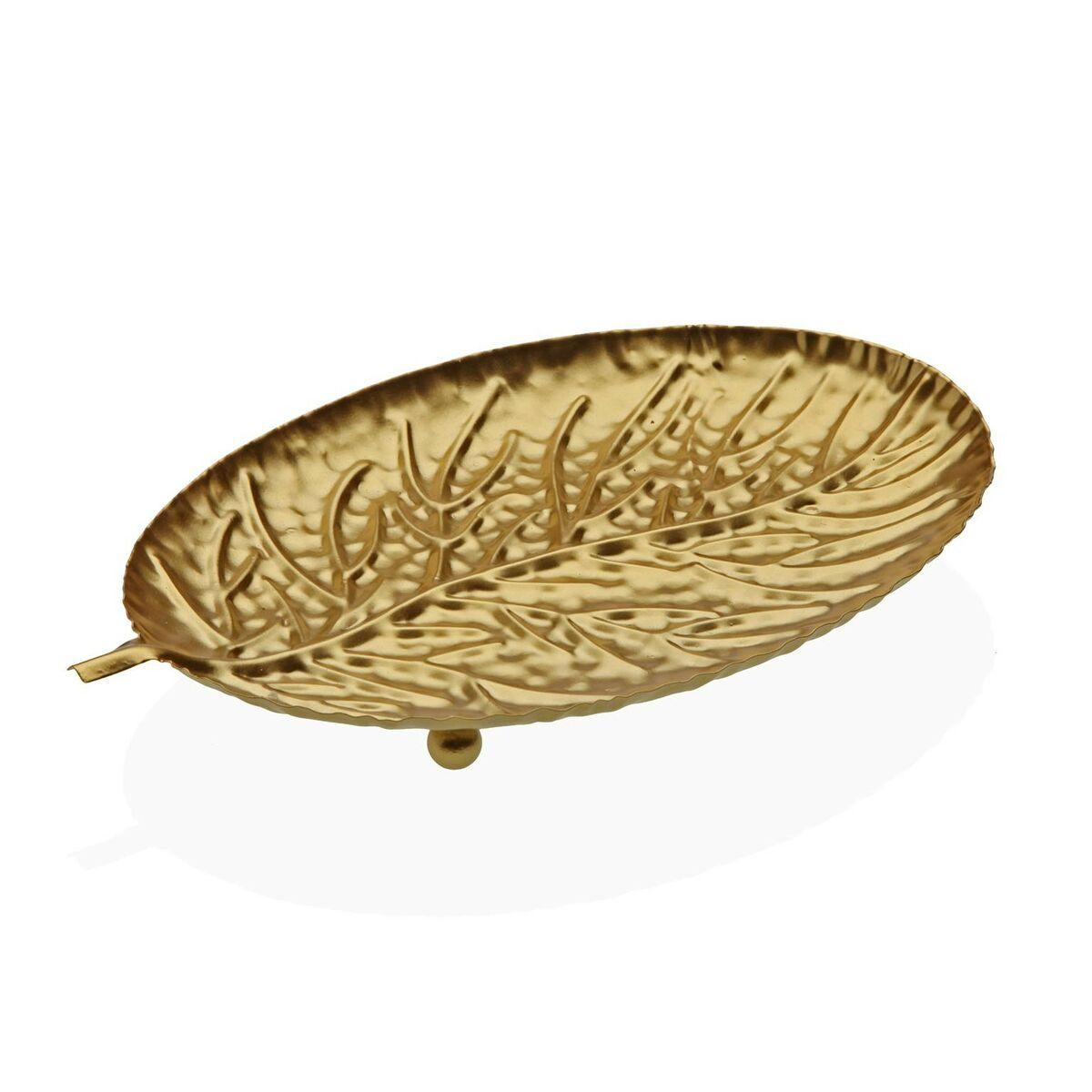 Centro de Mesa Versa Dorado Metal 15,5 x 1,8 x 25 cm Hoja