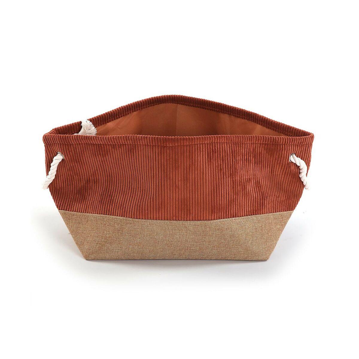 Cesta Multiusos Versa Corduroy 27 x 26 x 27 cm Terracota