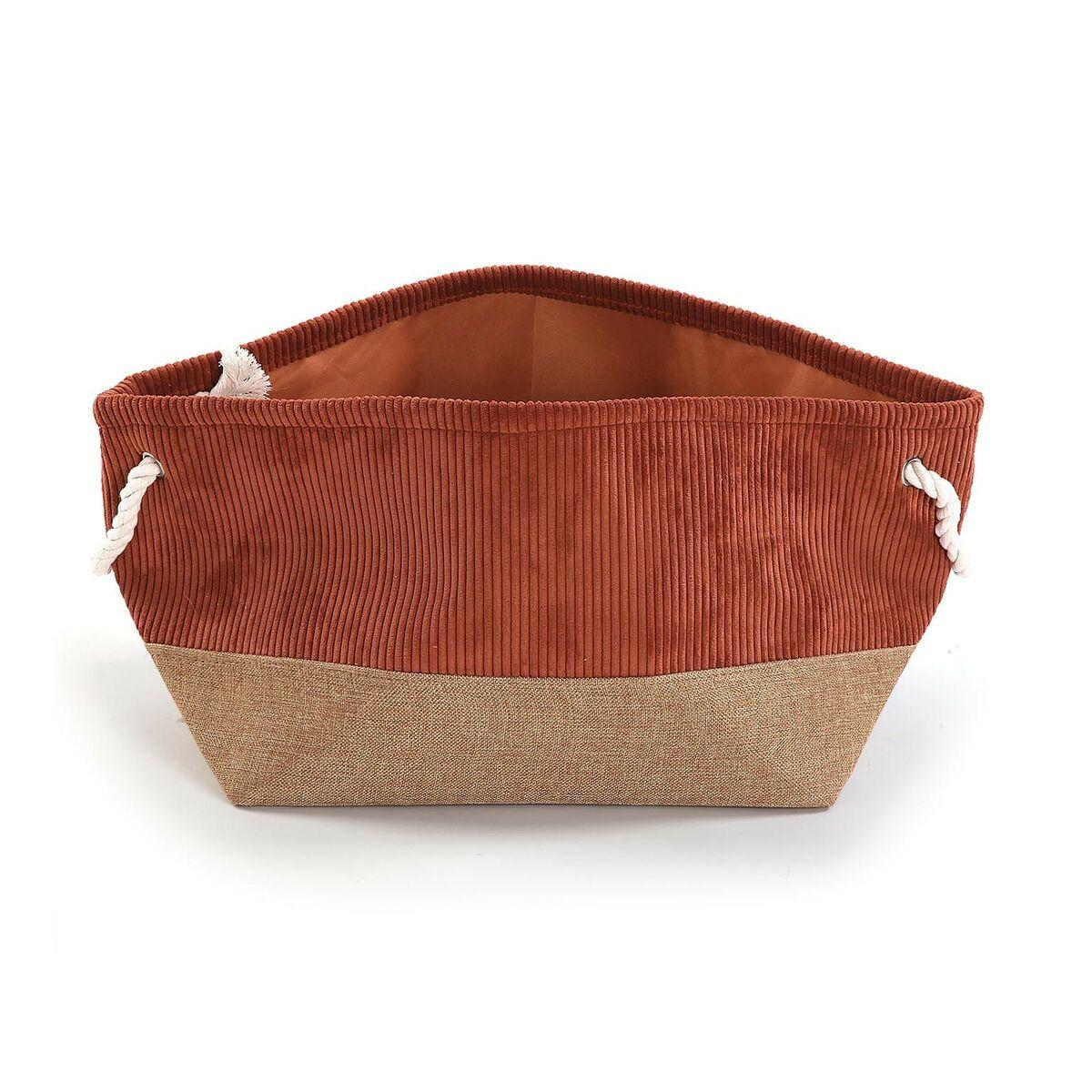 Cesta Multiusos Versa Corduroy 29 x 27 x 39 cm Terracota