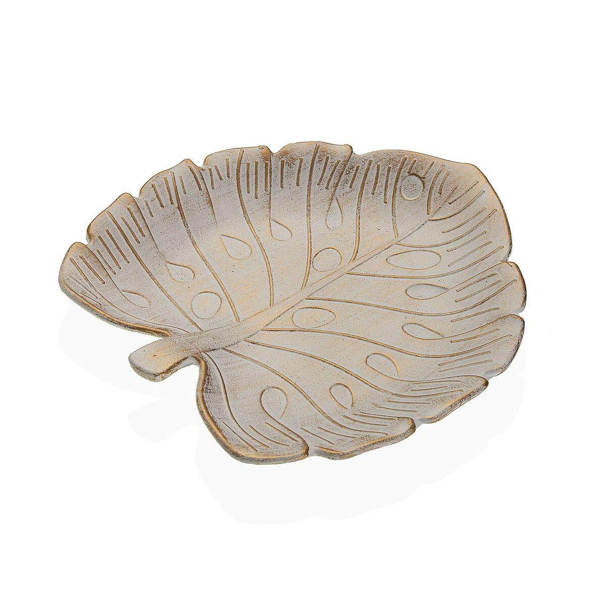 Centro de Mesa Versa Dorado Madera MDF 17 x 3 x 28 cm Hoja