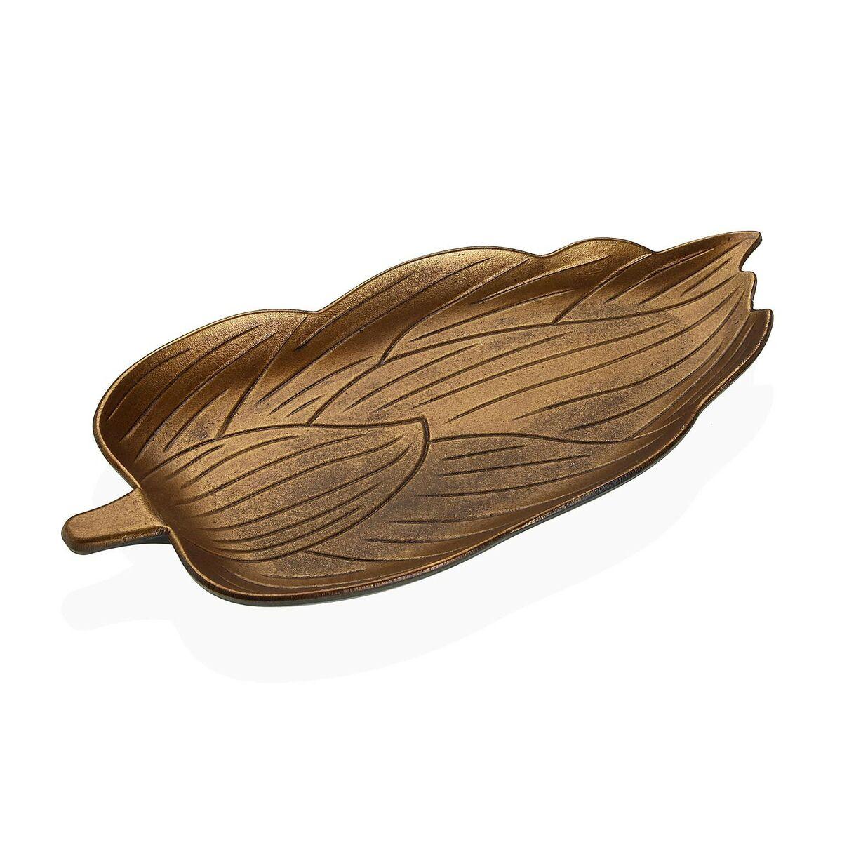 Centro de Mesa Versa Dorado Madera MDF 18,5 x 3 x 39,5 cm Hoja
