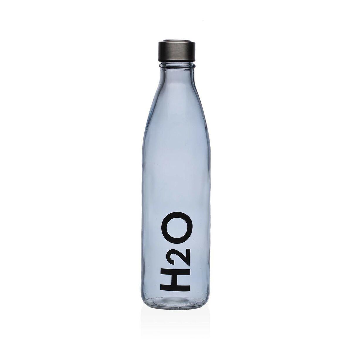 Botella de Agua Versa Azul Vidrio Aluminio 1 L 8 x 31 x 8 cm