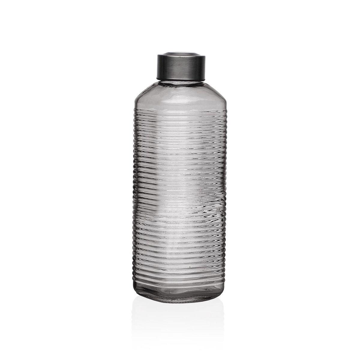 Botella de Agua Versa Gris Vidrio Aluminio 1 L 8,3 x 23,5 x 8,3 cm