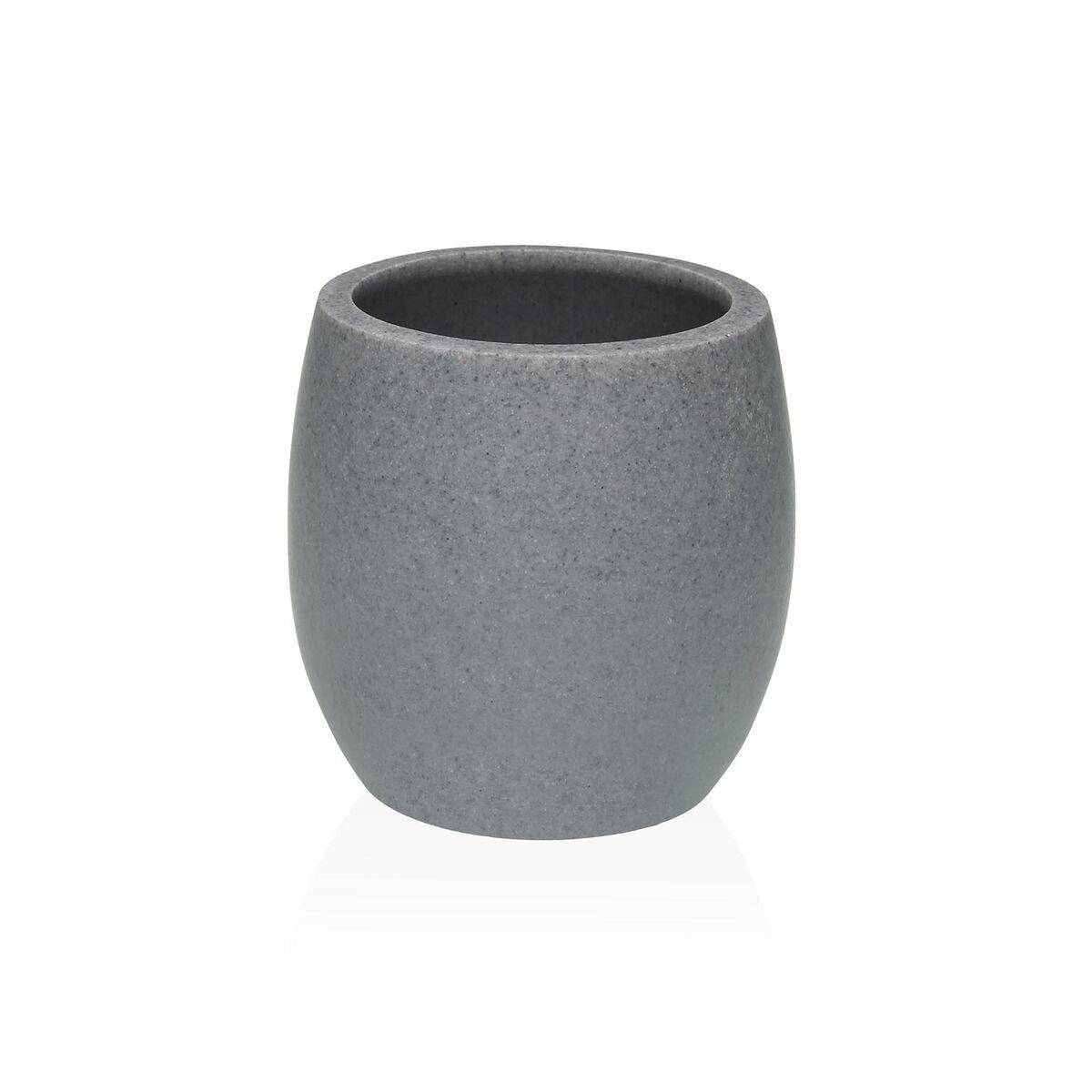 Portacepillos de Dientes Versa Luvo Gris Resina 7,5 x 11,1 x 7,5 cm