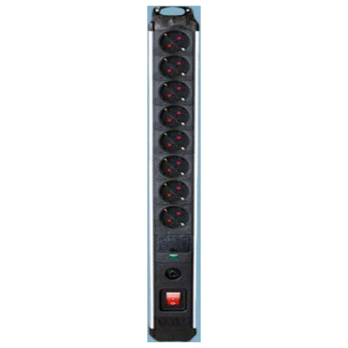 Regleta Enchufes 8 Tomas con Interruptor Silver Electronics 49648 3680W Negro