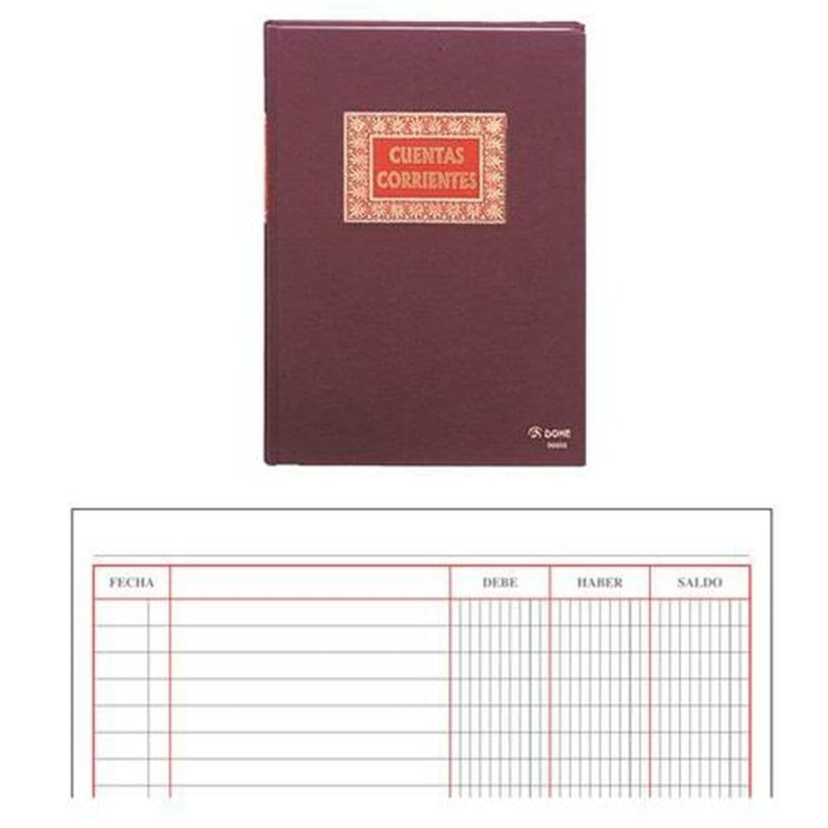 Libro de Cuentas DOHE 09908 Burdeos A4 Folio 100 Hojas