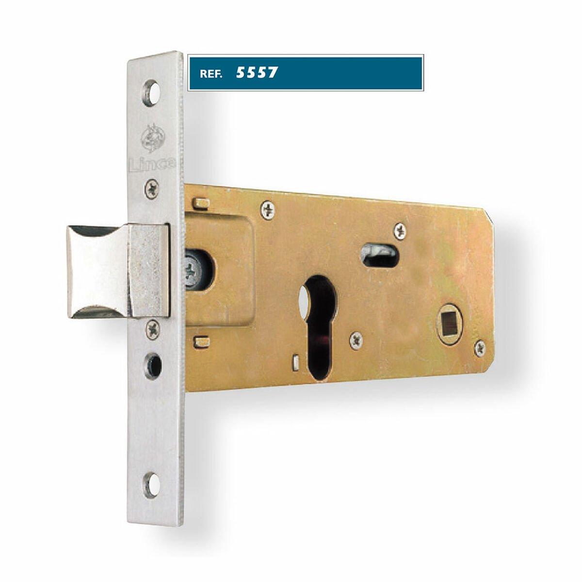Cerradura de embutir Lince 5557-9555770 Acero Inoxidable Níquel 70 mm Embutir