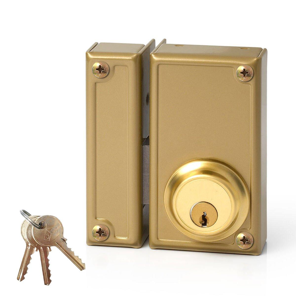 Cerradura de sobreponer Jis 33-6i Dorado 52 mm Izquierda 60 mm Sobreponer