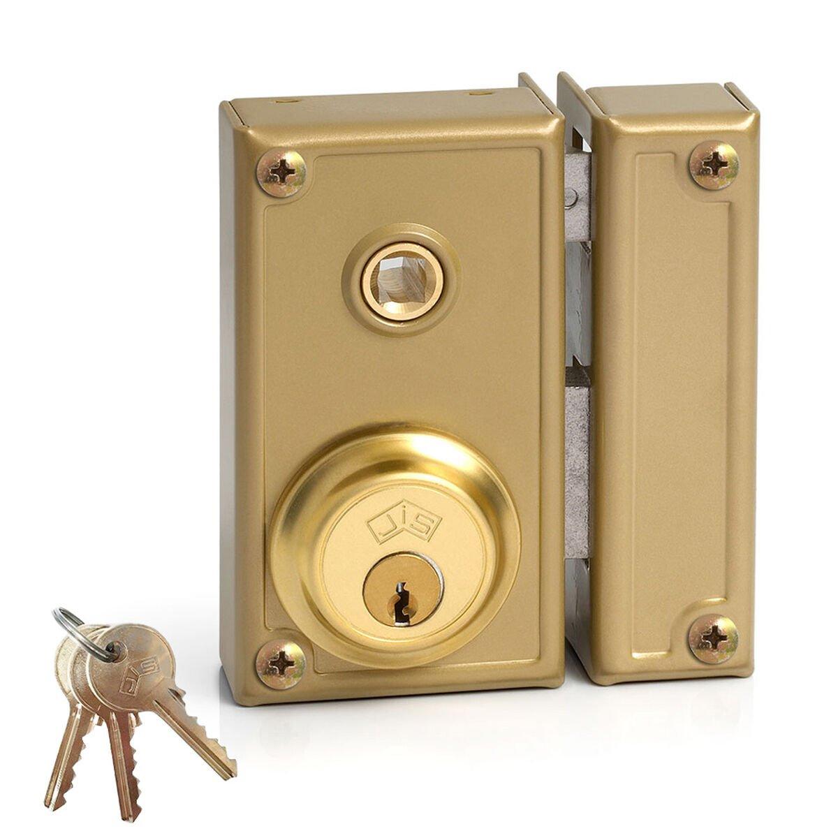 Cerradura de sobreponer Jis 35-6d Dorado Derecha 60 mm Sobreponer