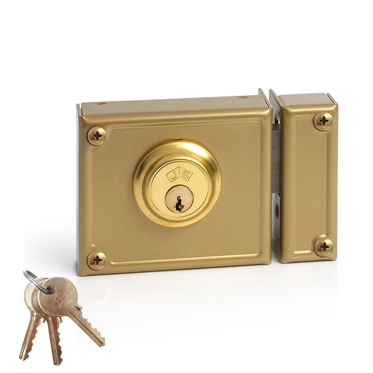 Cerradura de sobreponer Jis 11-10d Dorado Derecha 100 mm Sobreponer