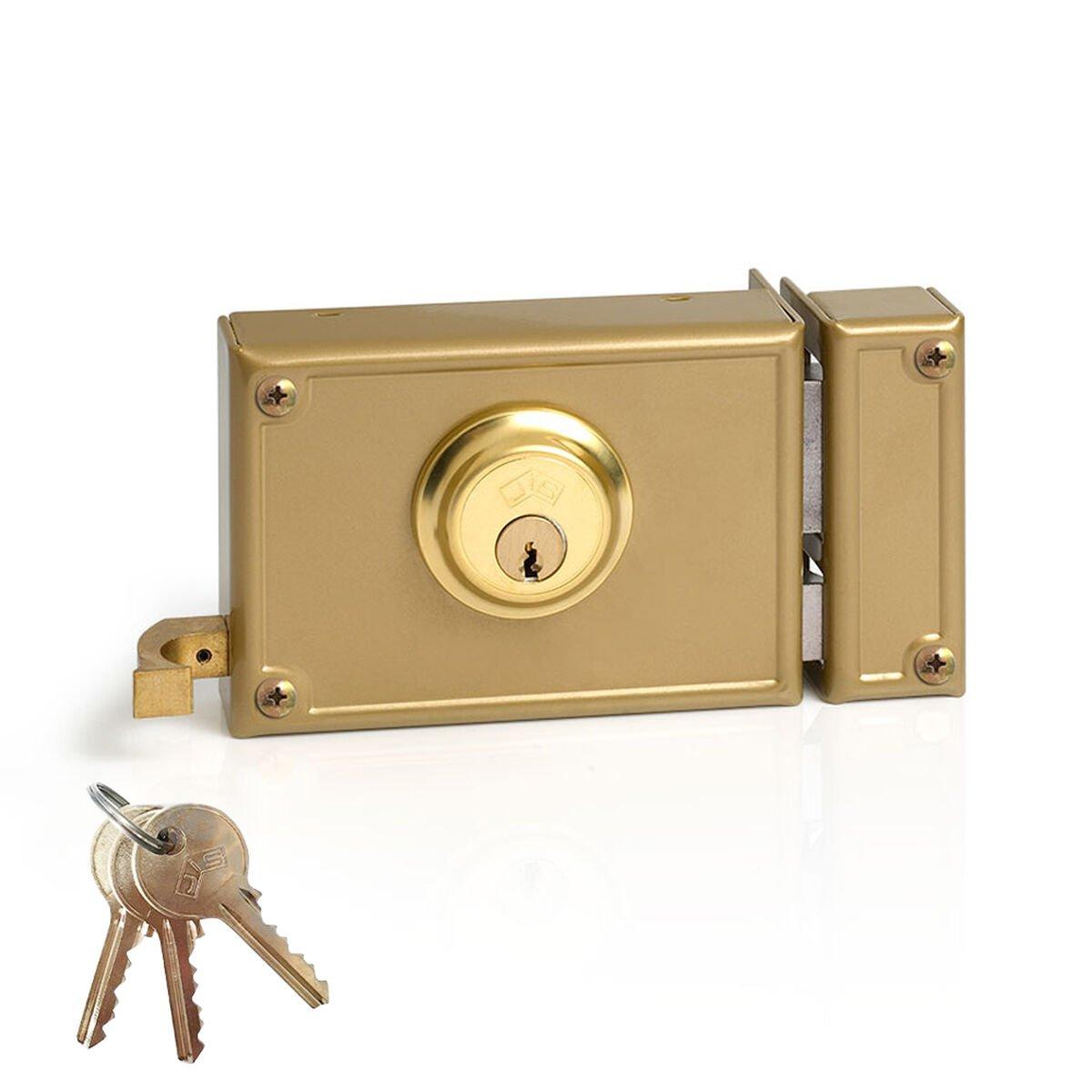 Cerradura de sobreponer Jis 12-12d Dorado 52 mm Derecha 120 mm Sobreponer