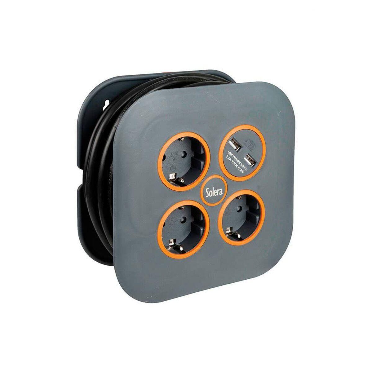 Regleta 3 Tomas Schuko Solera 7321usb Gris (5 m)