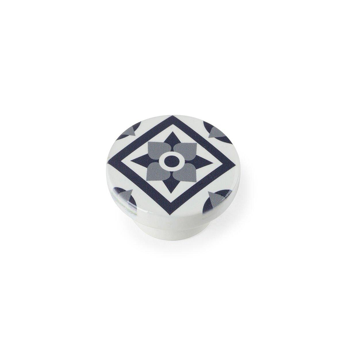 Pomo Rei e244 Gris Madera de haya Ø 40 x 22 mm 4 Piezas