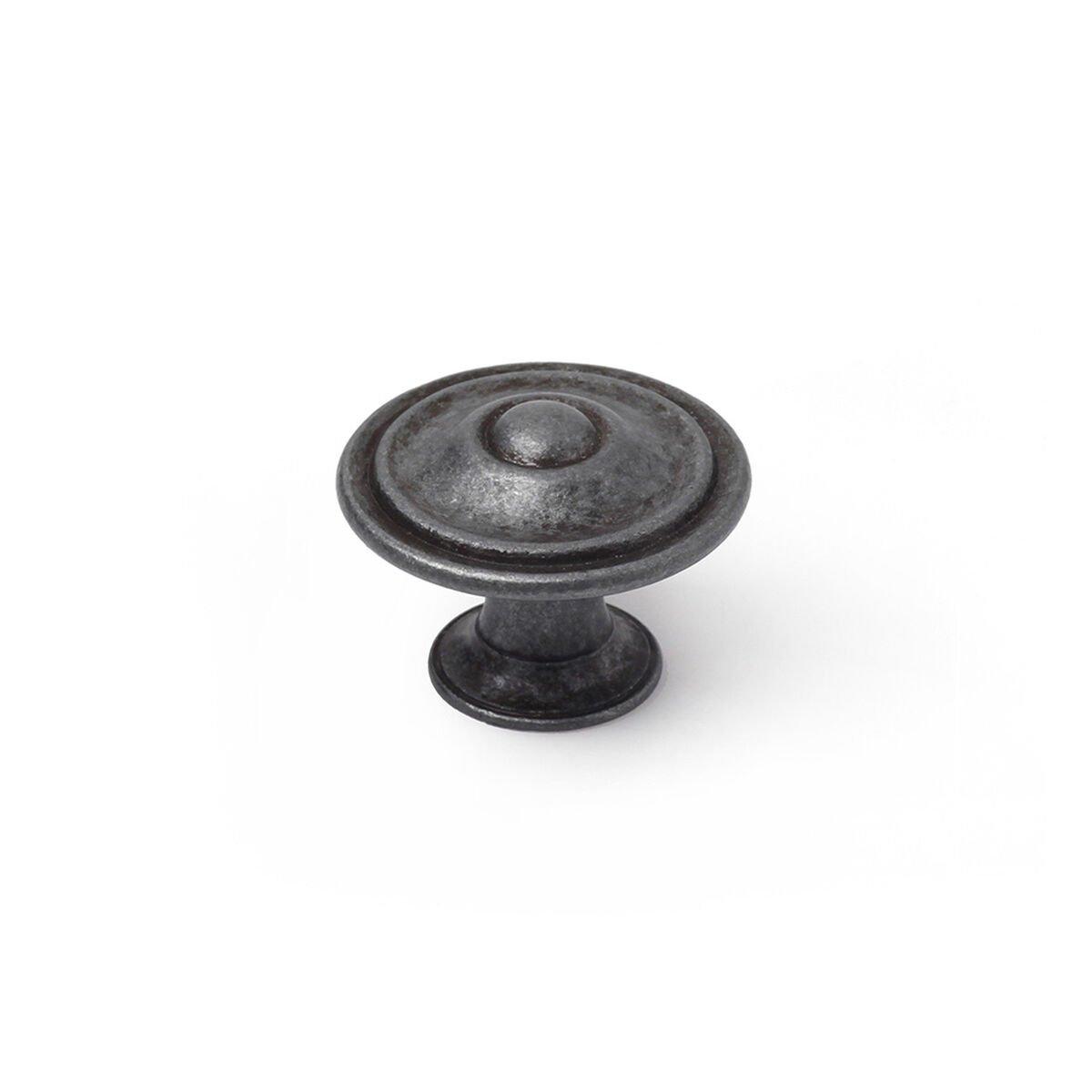 Pomo Rei 3110 Plateado Metal Desgastado Ø 35 x 26 mm 4 Piezas