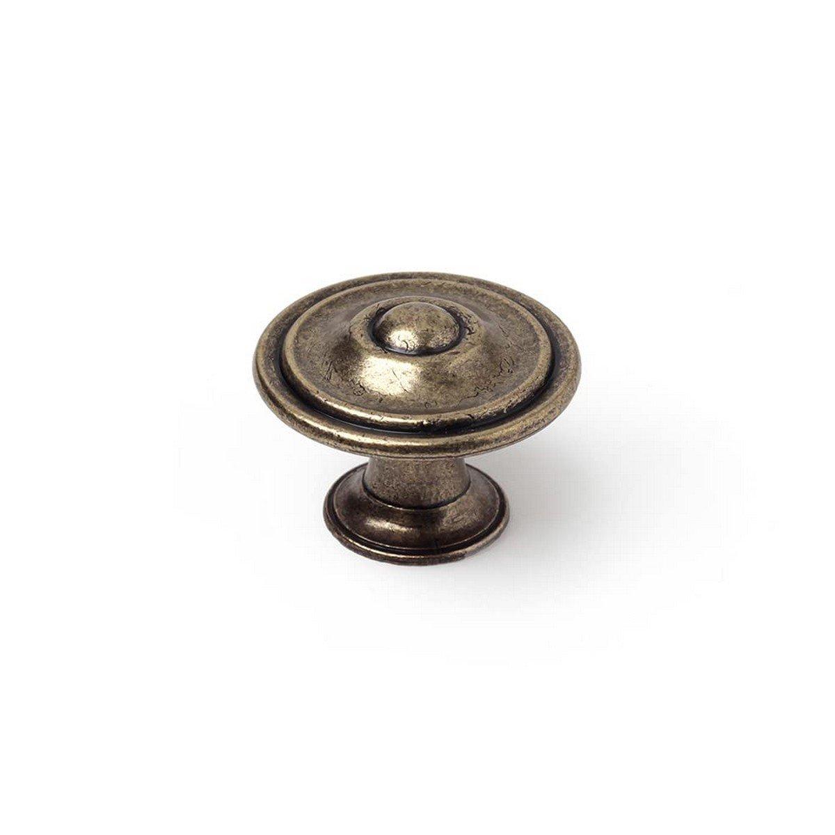 Pomo Rei Metal Desgastado Ø 35 x 26 mm Redondo Acabado envejecido 4 Piezas