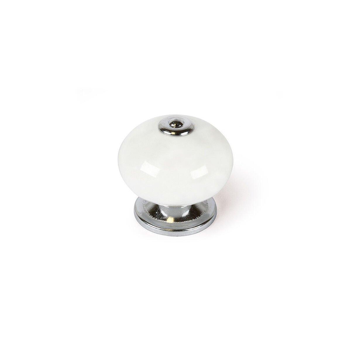 Pomo Rei e517 Blanco Metal Ø 40 x 36 mm 4 Piezas