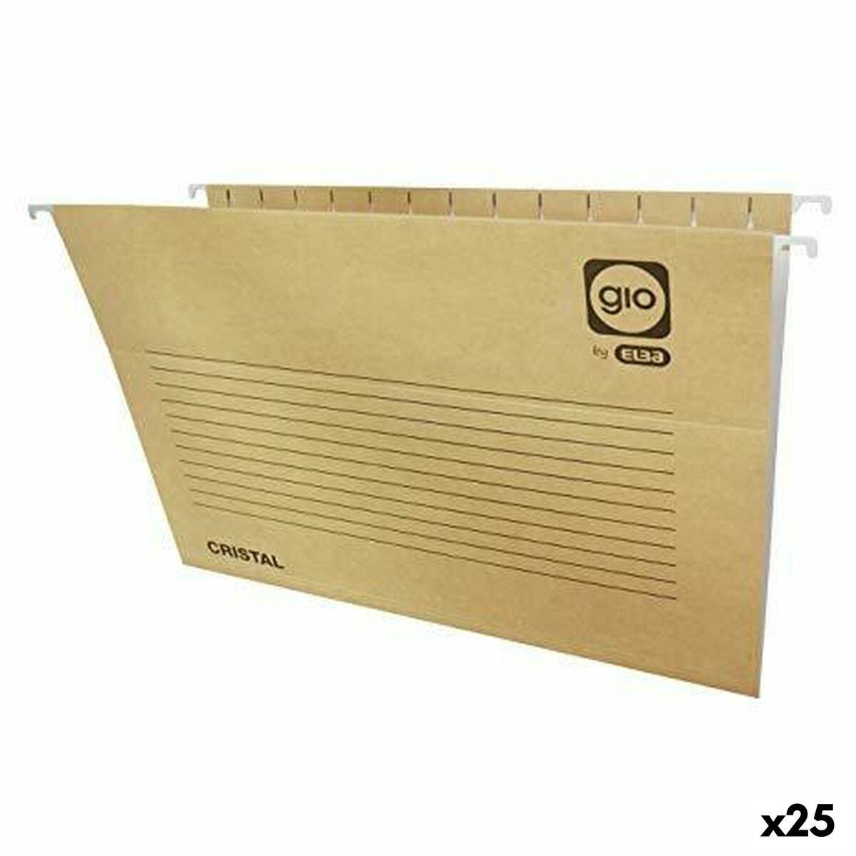 Carpeta Clasificadora Elba Blanco Marrón Folio Etiqueta de nombre Visor Transparente