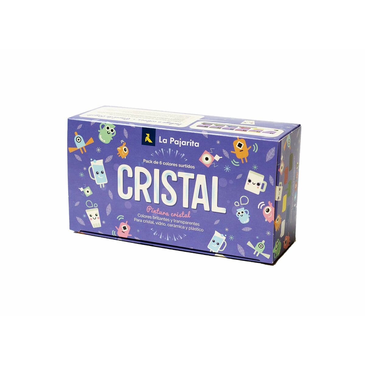 Témperas La Pajarita Crystal 6 Piezas Multicolor
