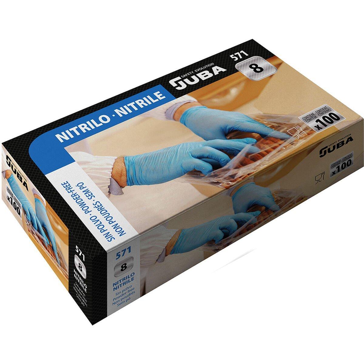 Guantes de nitrilo JUBA Azul Sin polvo Caja (100 Unidades)
